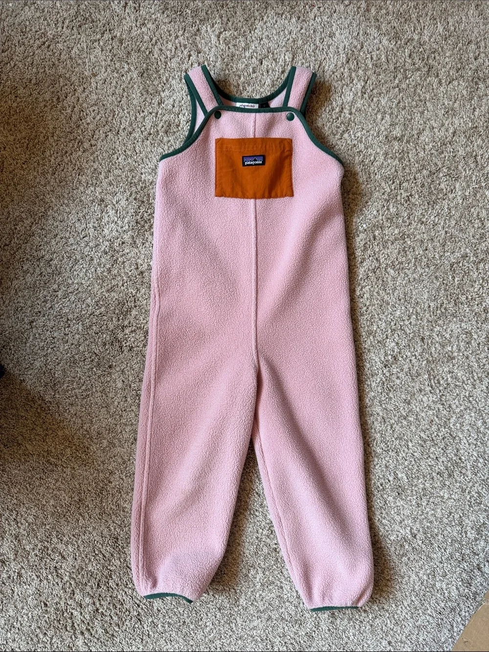 Patagonia Pink Fleece Overalls - 5T